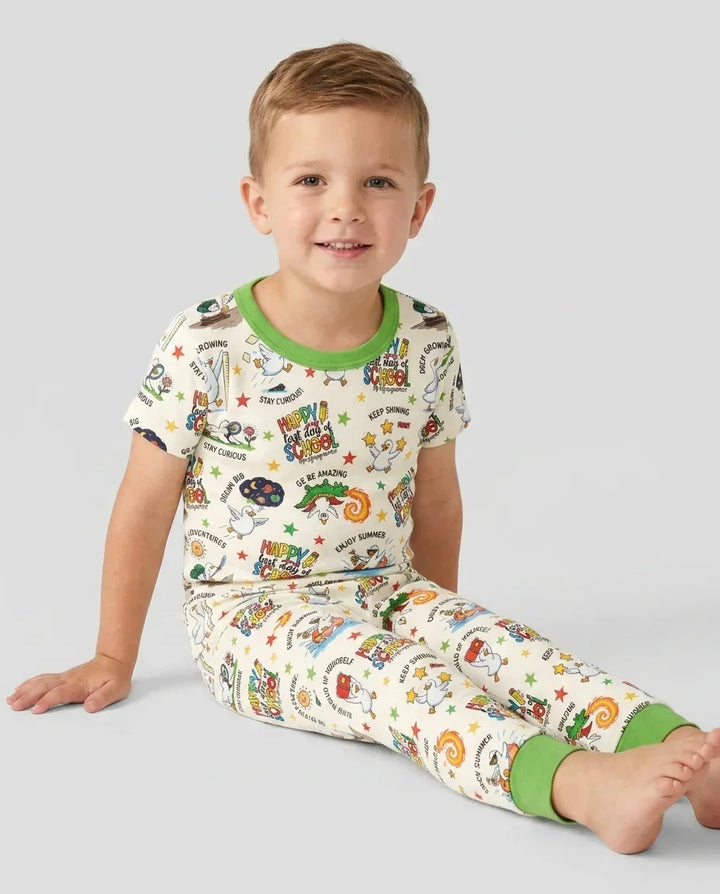 Silly Goose Happy Last Day of School Bamboo Two Piece Short Sleeve Pajama Set