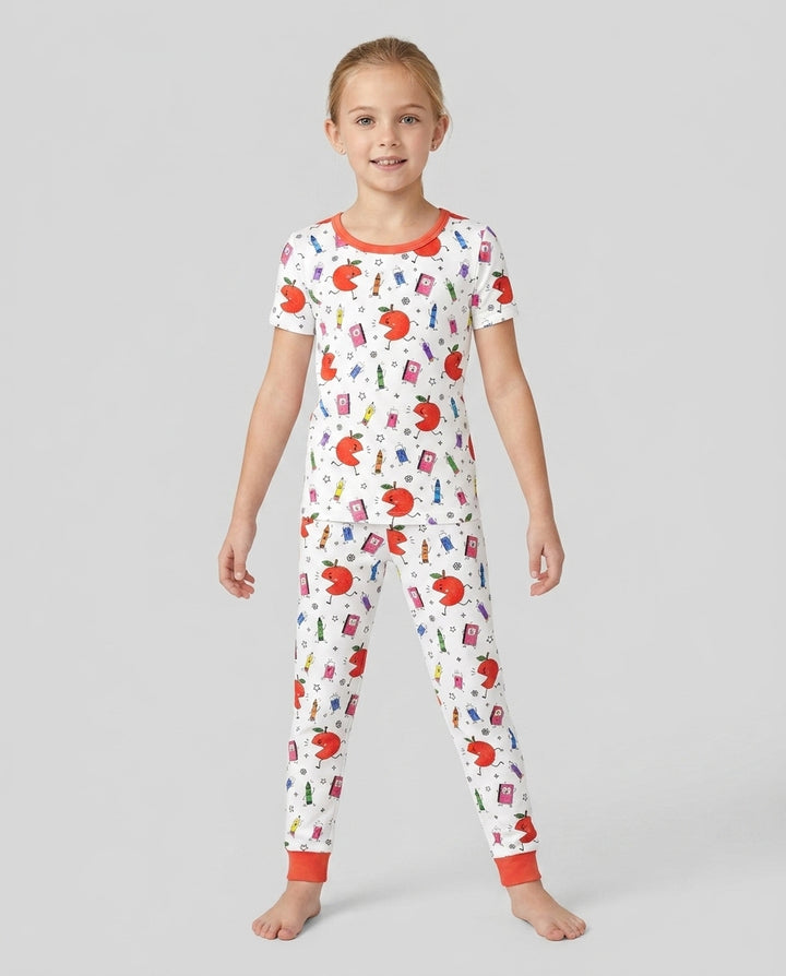 Zweiteiliges, kurzärmliges Pyjama-Set mit Marienkäfern