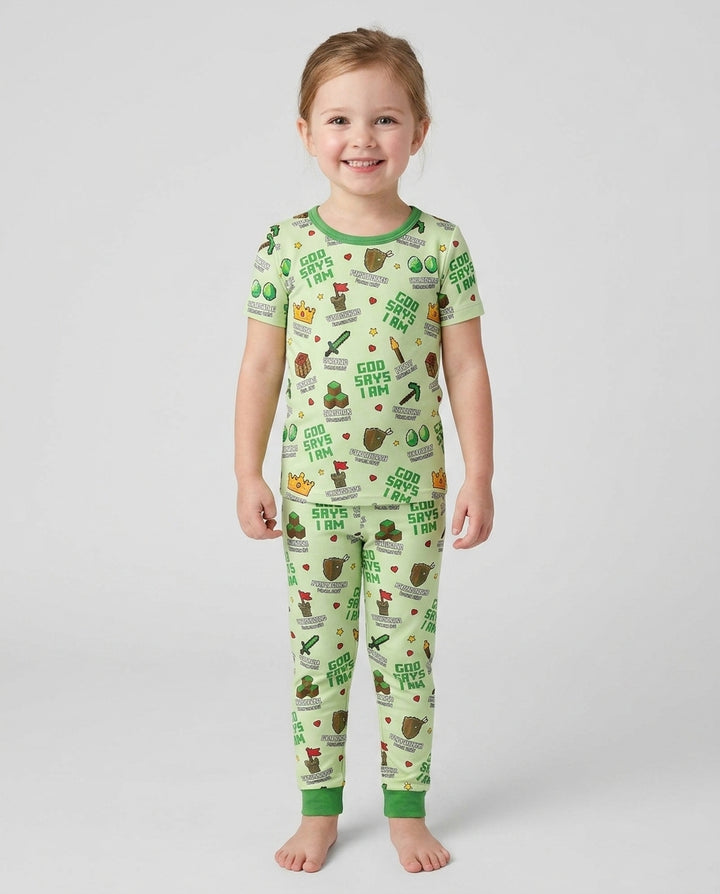 Christian Gamer Bamboo Two Piece Short Sleeve Pajama Set