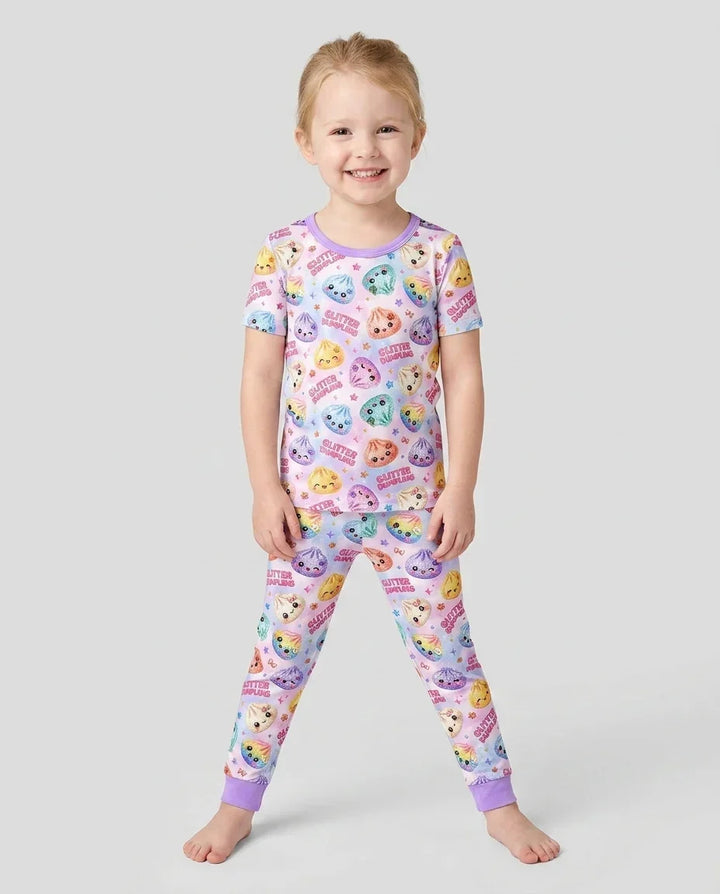 Glitter Dumpling Bamboo Two Piece Short Sleeve Pajama Set