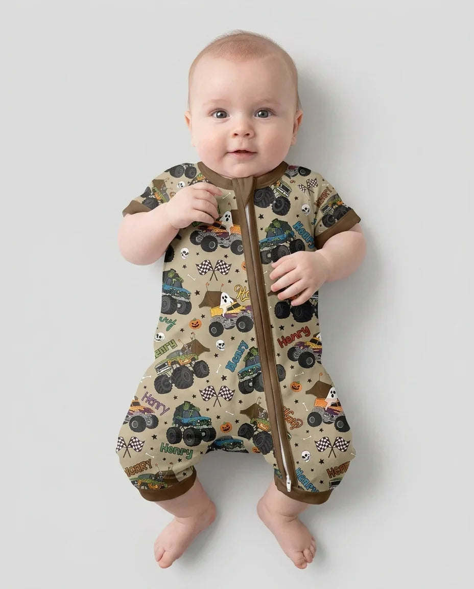 Plantilla PERSONALIZADA de Bambú Pijama Corto con Cremallera