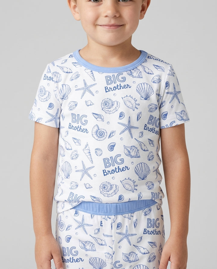 Coquette Seashell Matching Sibling Bamboo Two Piece Short Sleeve Pajama Set