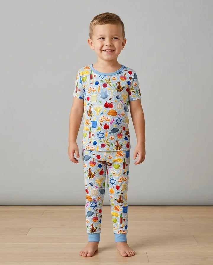 Shana Tovah Bamboo Two Piece Short Sleeve Pajama Set