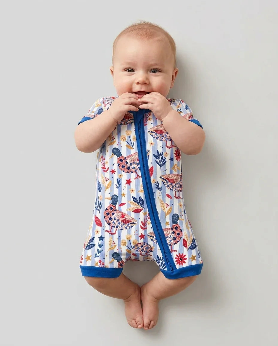 Patriotic Mallard Duck Bamboo Shorty Zippy
