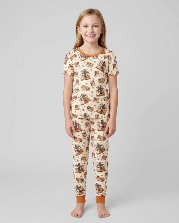 Conjunto de pijama de dos piezas de manga corta de bambú