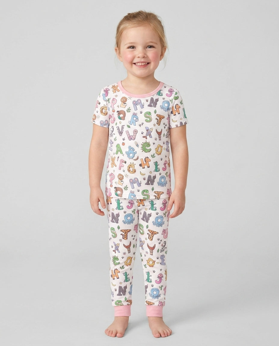 Zweiteiliges, kurzärmliges Pyjama-Set mit Marienkäfern