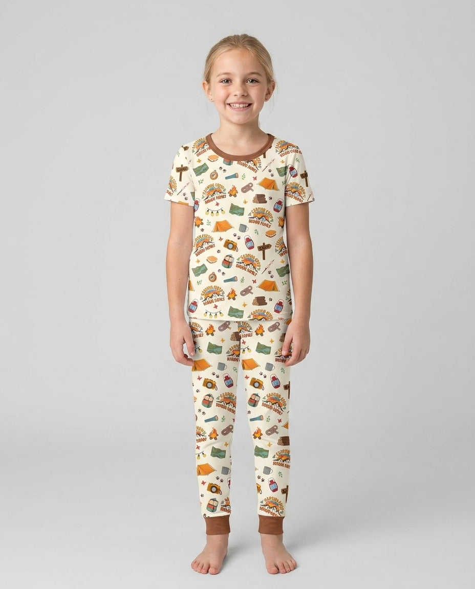 Zweiteiliges, kurzärmliges Pyjama-Set mit Marienkäfern