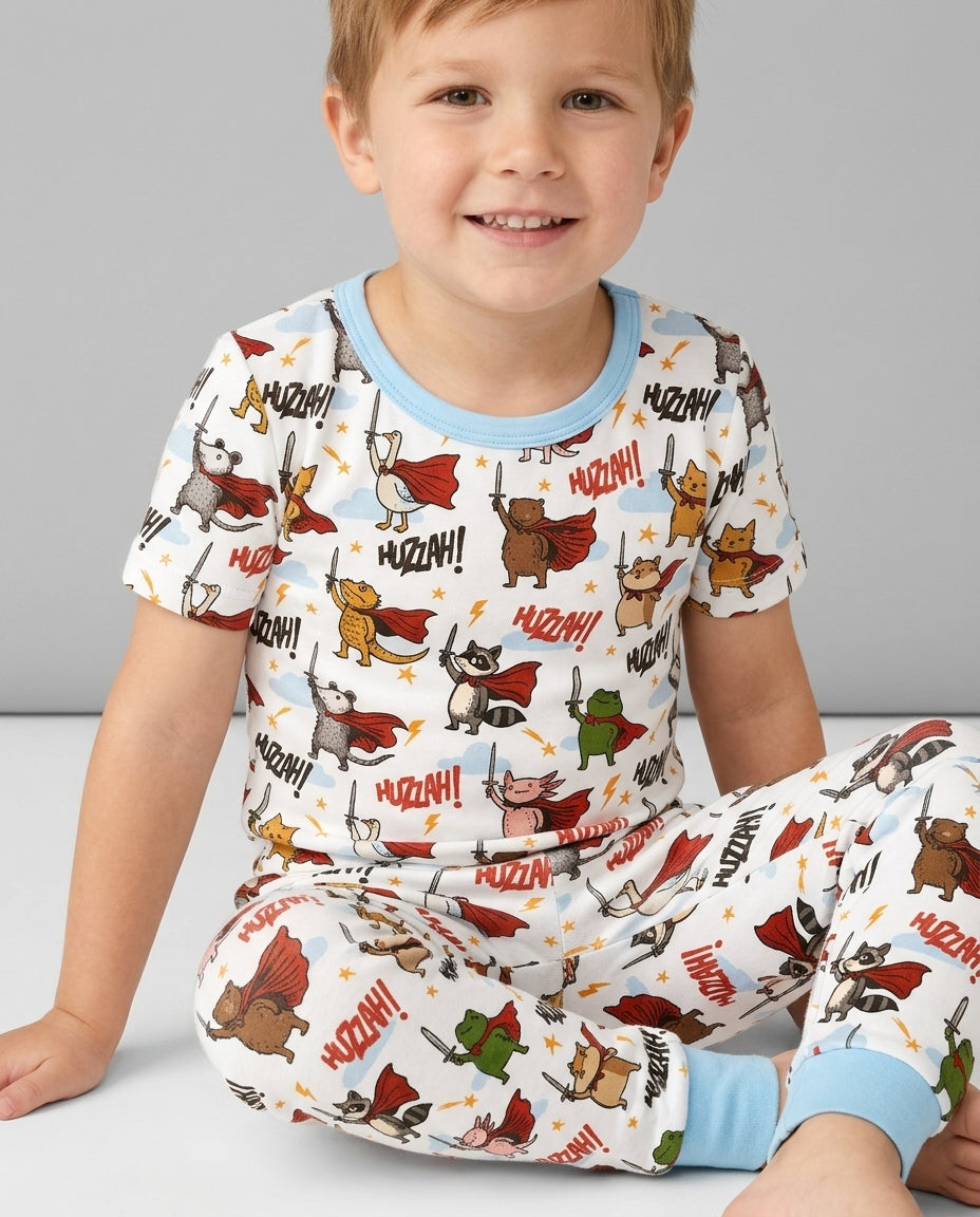 Zweiteiliges, kurzärmliges Pyjama-Set mit Marienkäfern