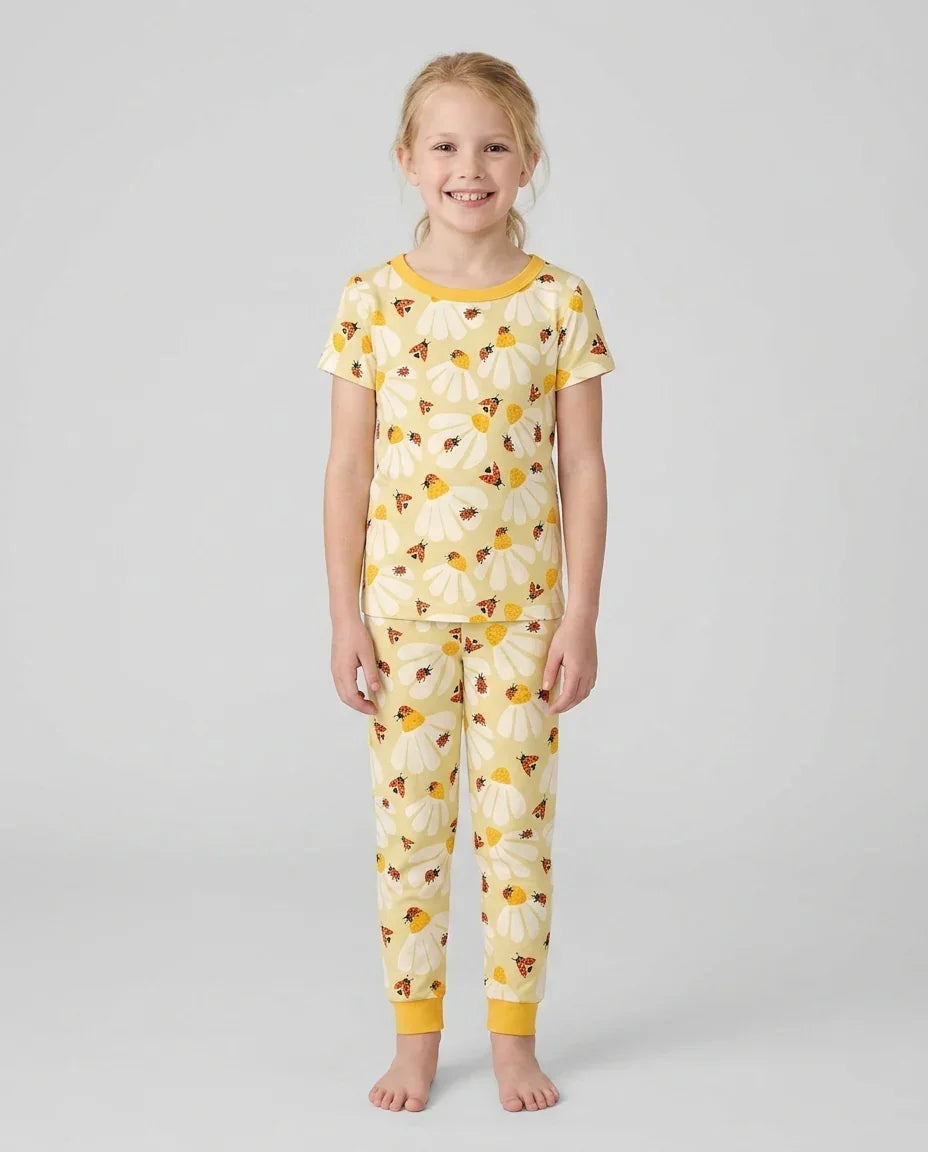 Pijama de dos piezas de bambú de manga corta Lucky Little Bug