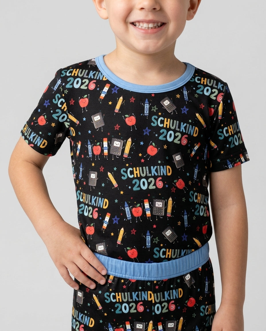 First Day Fun 2026 Bamboo Two Piece Short Sleeve Pajama Set