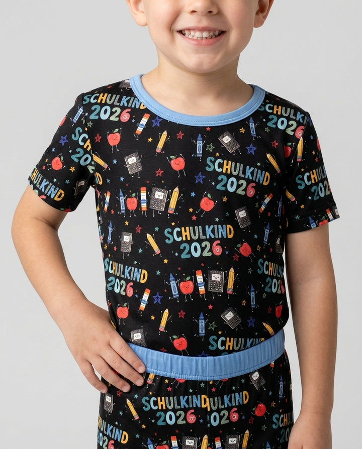 First Day Fun 2026 Bamboo Two Piece Short Sleeve Pajama Set