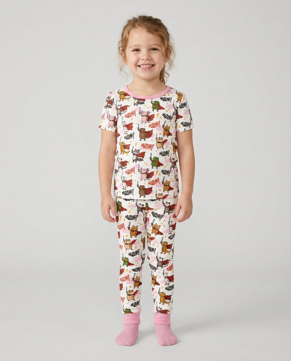 Zweiteiliges, kurzärmliges Pyjama-Set mit Marienkäfern