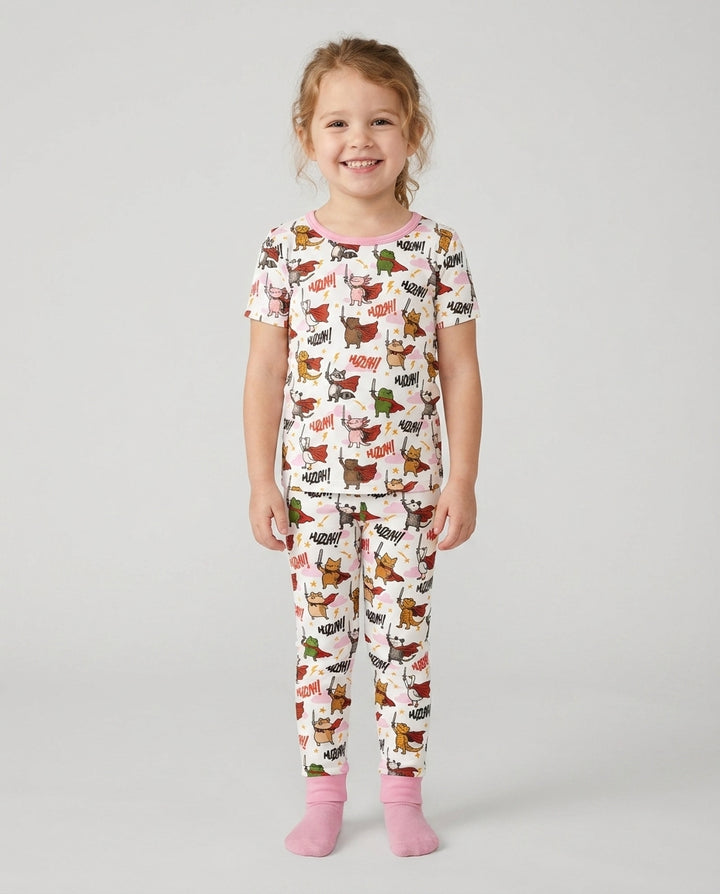 Zweiteiliges, kurzärmliges Pyjama-Set mit Marienkäfern