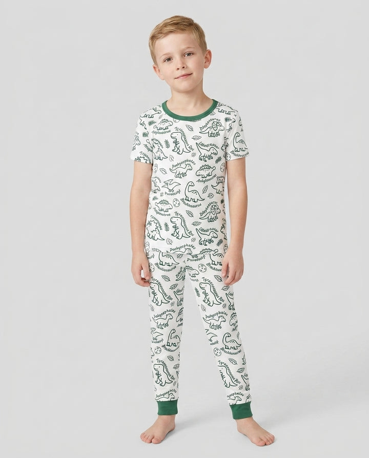 Conjunto de pijama de dos piezas de manga corta de bambú