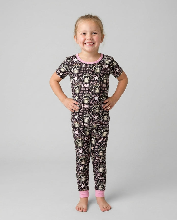 Conjunto de pijama de dos piezas de bambú con mangas cortas Hamsa Heart Guardians para la familia