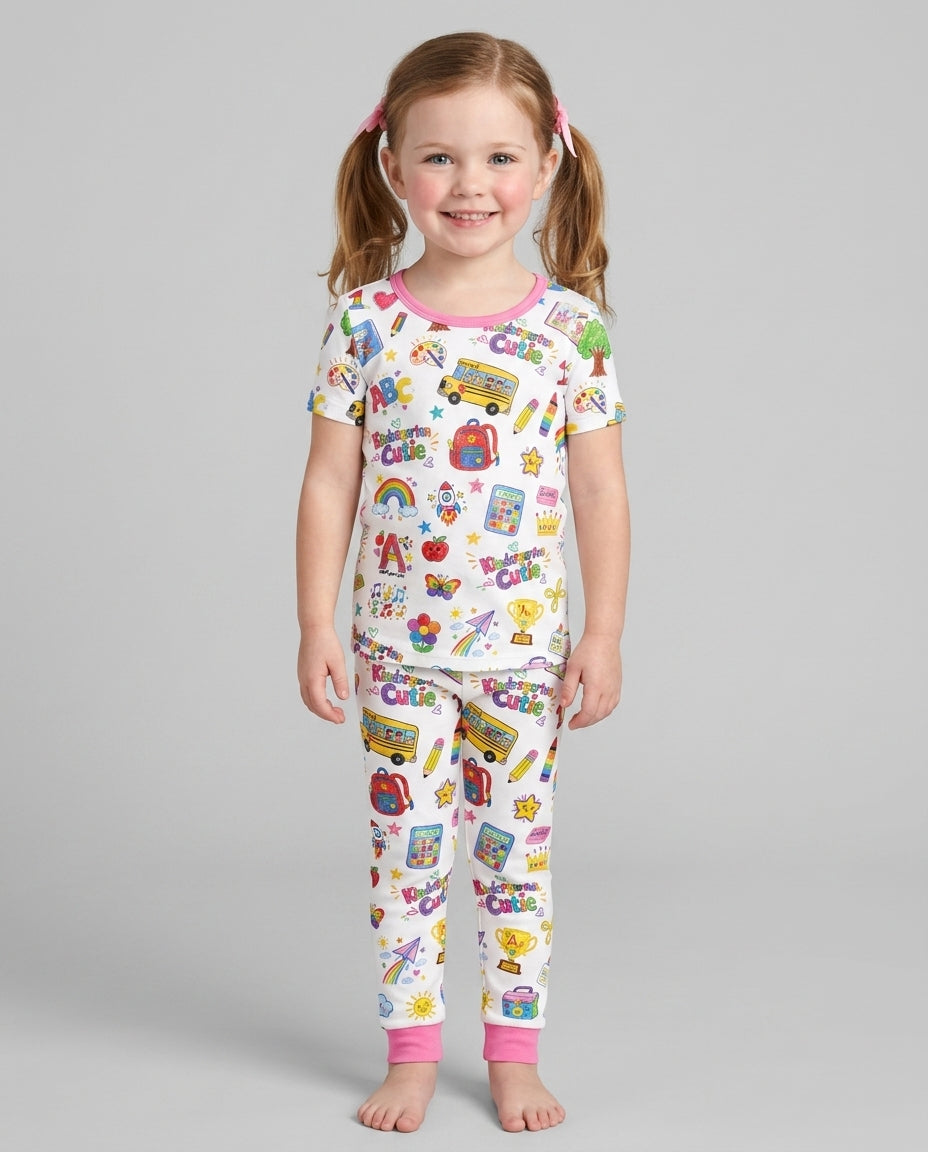 Kindergarten Cutie Bamboo Two Piece Short Sleeve Pajama Set