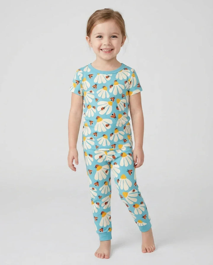 Pijama de dos piezas de bambú de manga corta Lucky Little Bug