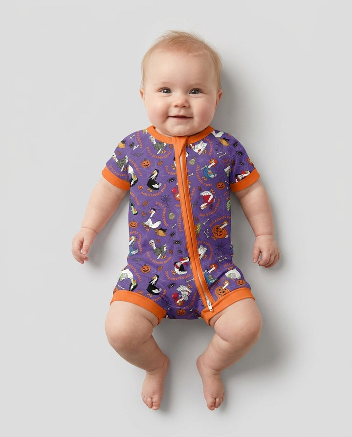 Just A Spooky Goose Family Matching Bamboo Shorty Zippy