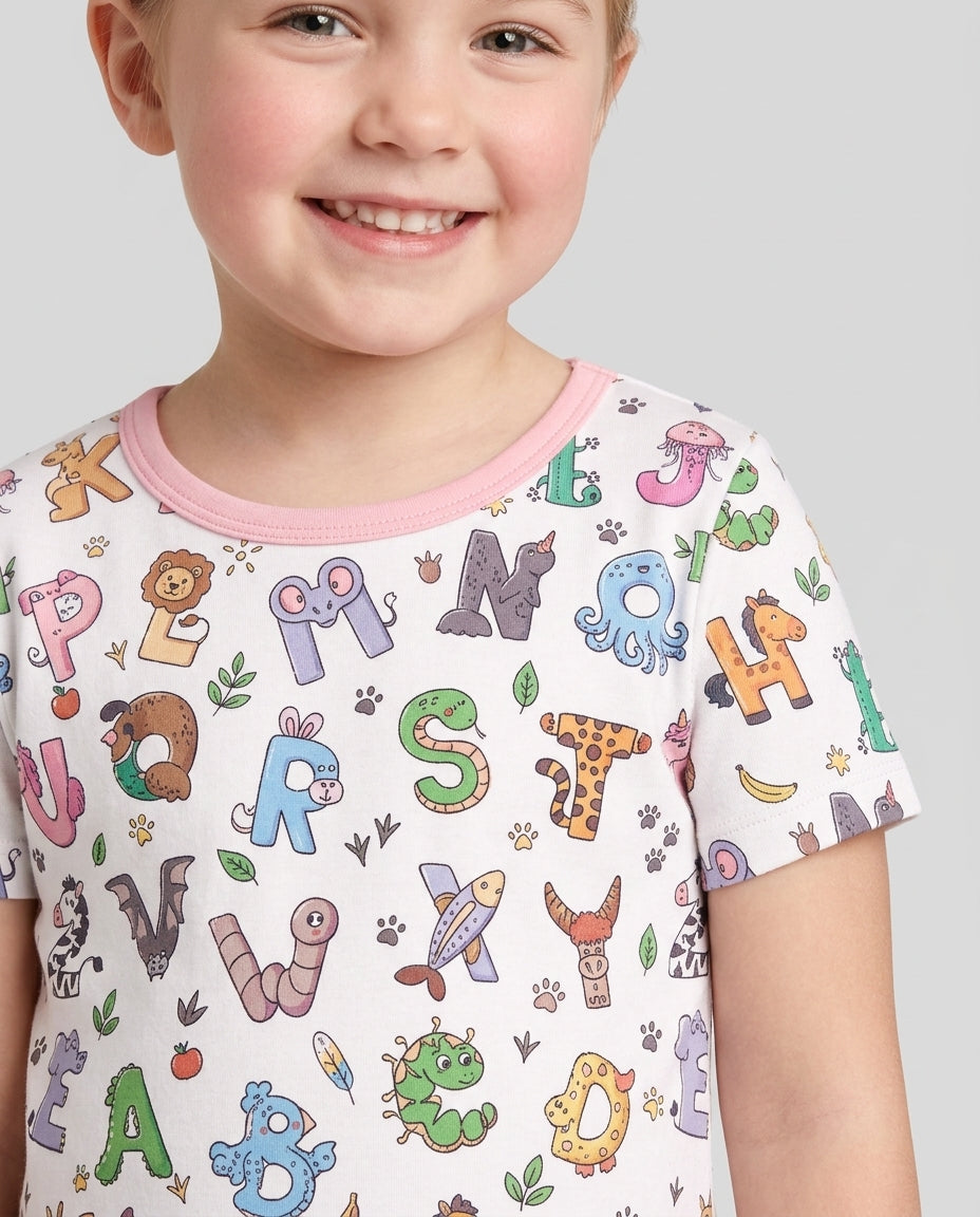 Zweiteiliges, kurzärmliges Pyjama-Set mit Marienkäfern