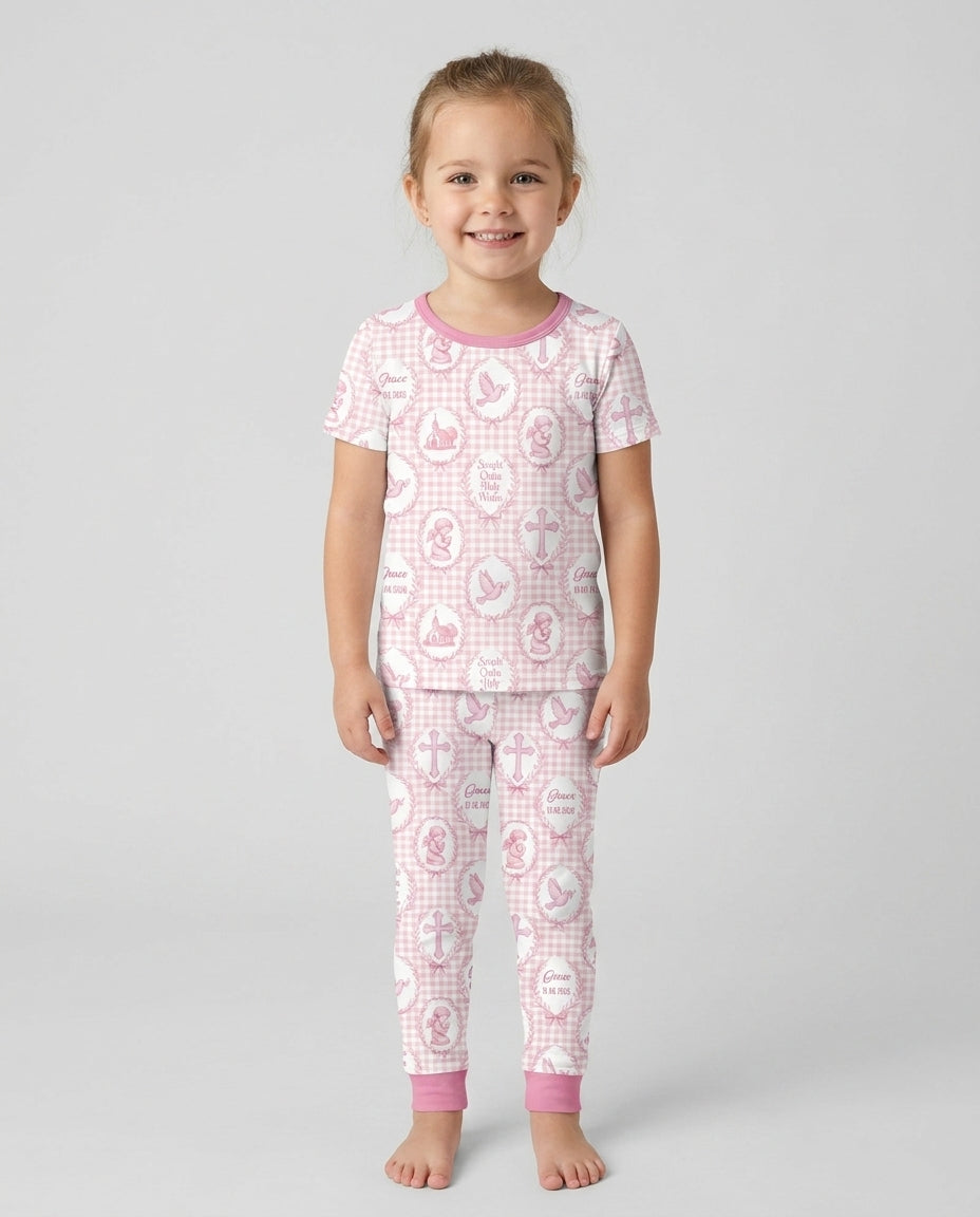Zweiteiliges, kurzärmliges Pyjama-Set mit Marienkäfern