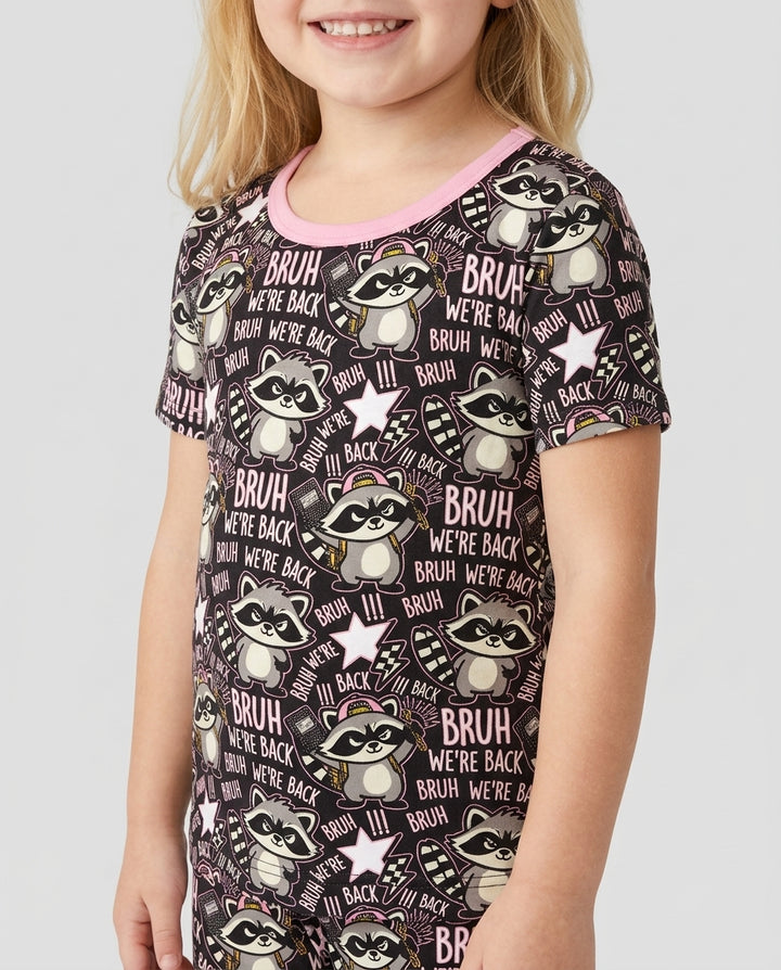 Conjunto de pijama de dos piezas de bambú con mangas cortas Hamsa Heart Guardians para la familia