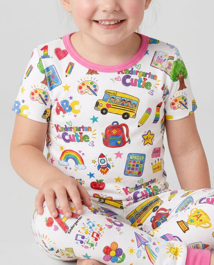 Kindergarten Cutie Bamboo Two Piece Short Sleeve Pajama Set