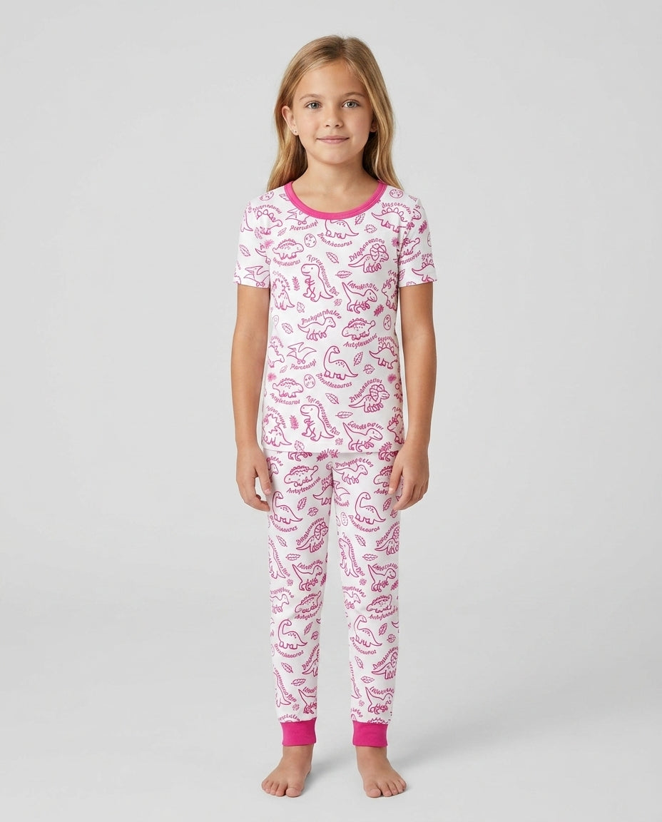 Conjunto de pijama de dos piezas de manga corta de bambú