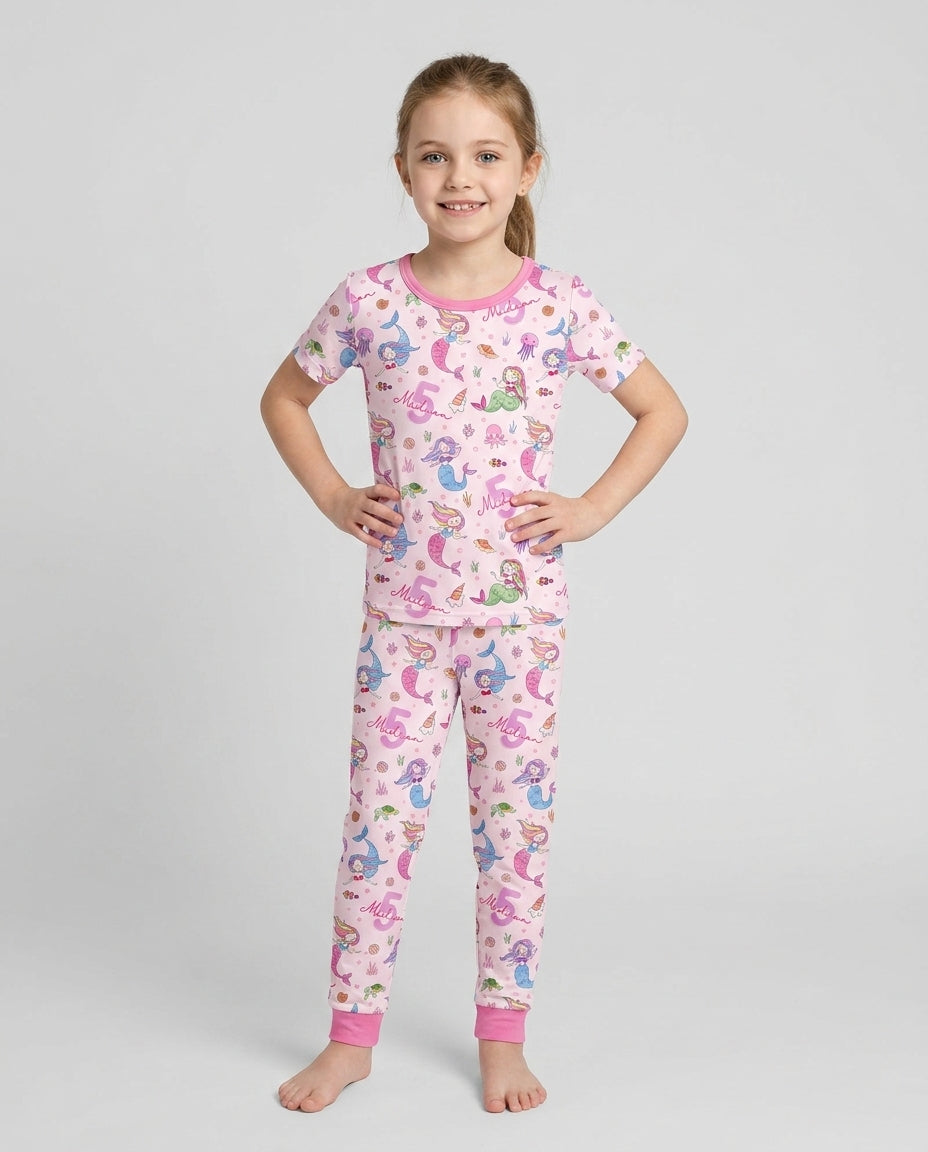 Zweiteiliges, kurzärmliges Pyjama-Set mit Marienkäfern