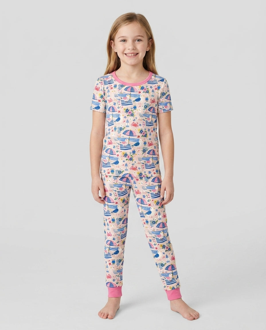 A Day At The Shore Bamboo Two Piece Short Sleeve Pajama Set