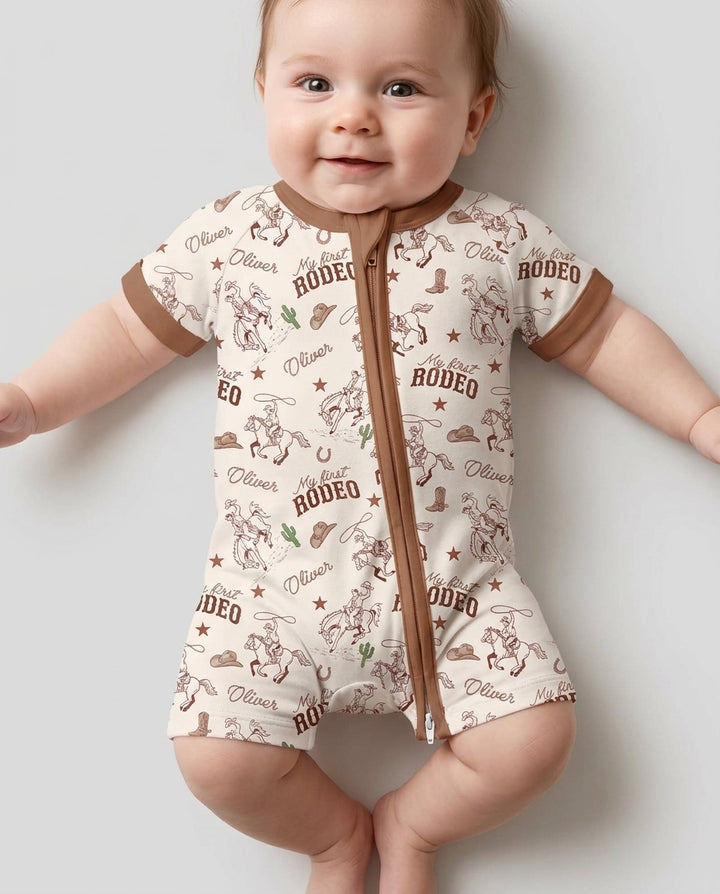 Plantilla PERSONALIZADA de Bambú Pijama Corto con Cremallera