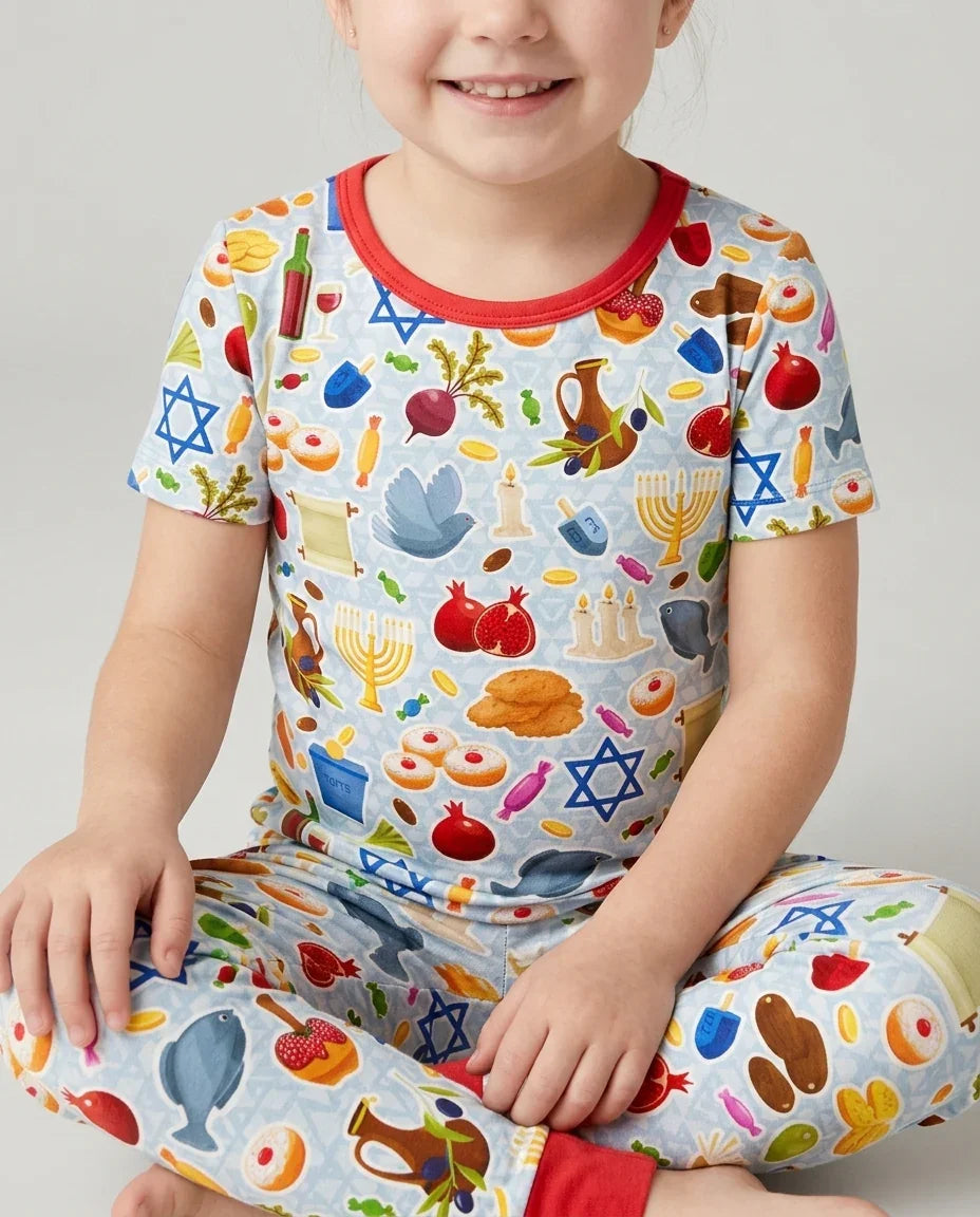 Shana Tovah Bamboo Two Piece Short Sleeve Pajama Set