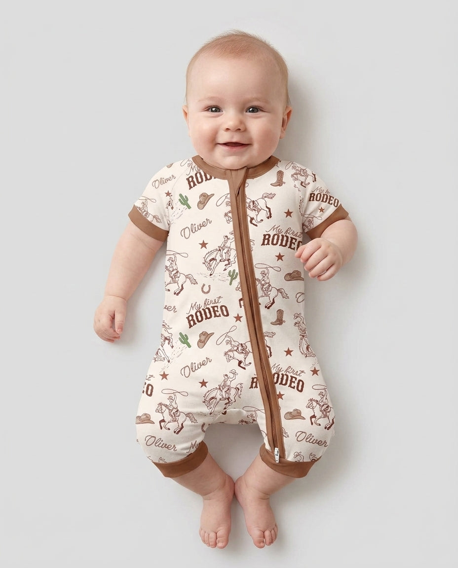 Plantilla PERSONALIZADA de Bambú Pijama Corto con Cremallera