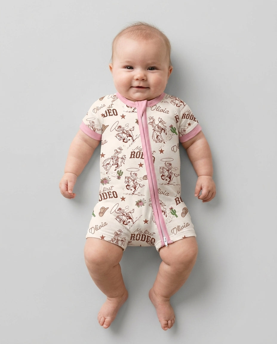 Plantilla PERSONALIZADA de Bambú Pijama Corto con Cremallera