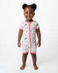 Pink Girly Soccer Coquette Bamboo Shorty Zippy
