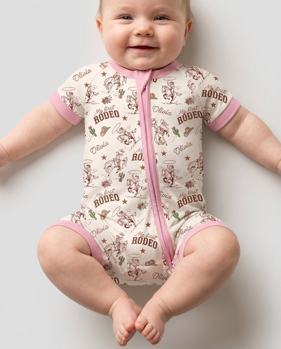 Plantilla PERSONALIZADA de Bambú Pijama Corto con Cremallera