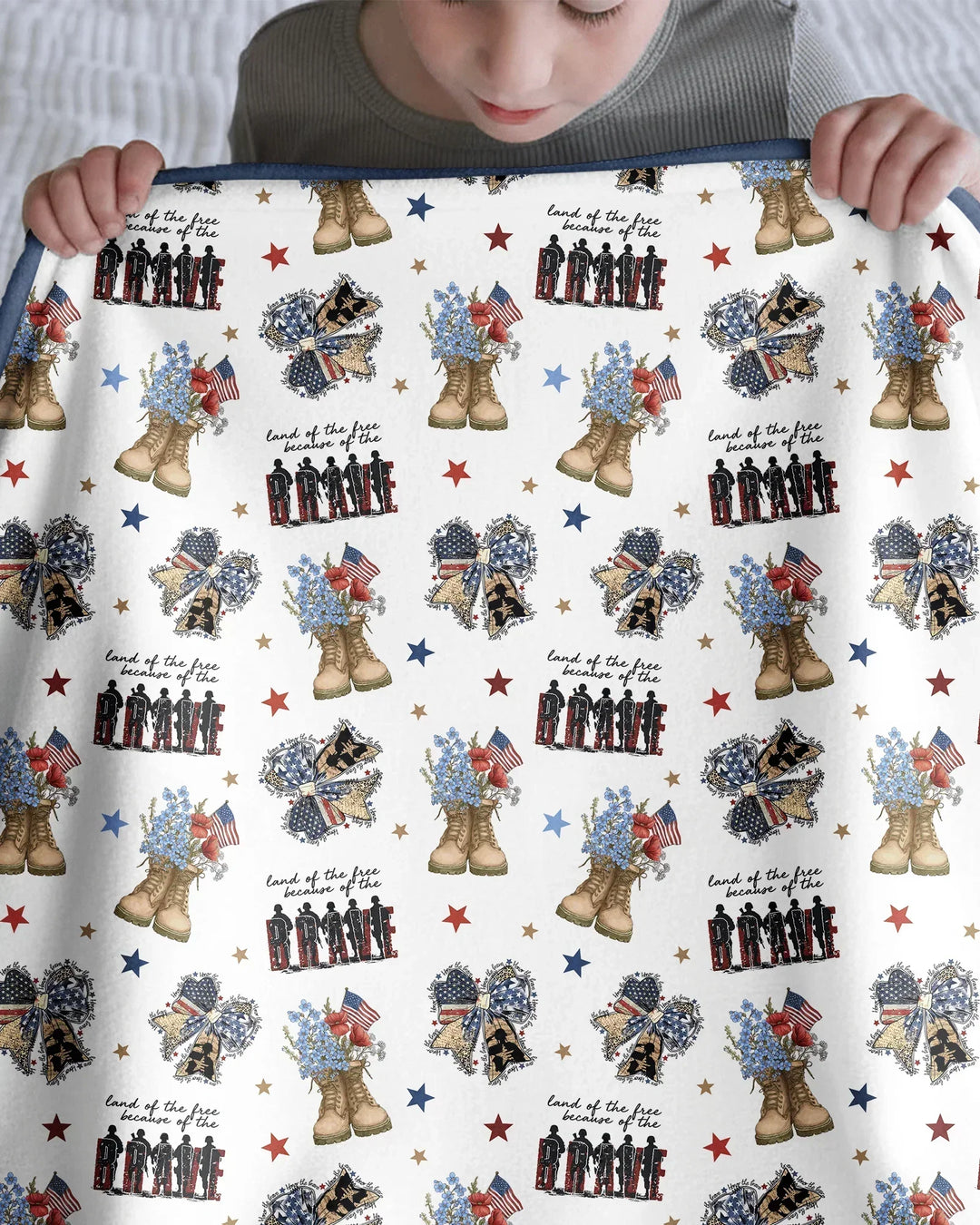 Honor the Brave Family Matching Bamboo Blanket