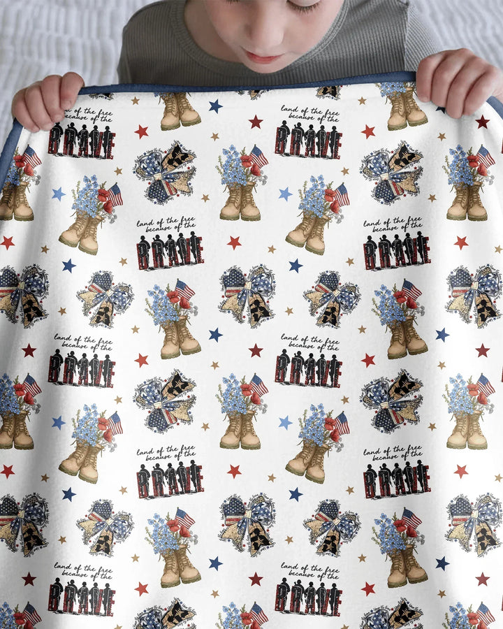 Honor the Brave Family Matching Bamboo Blanket