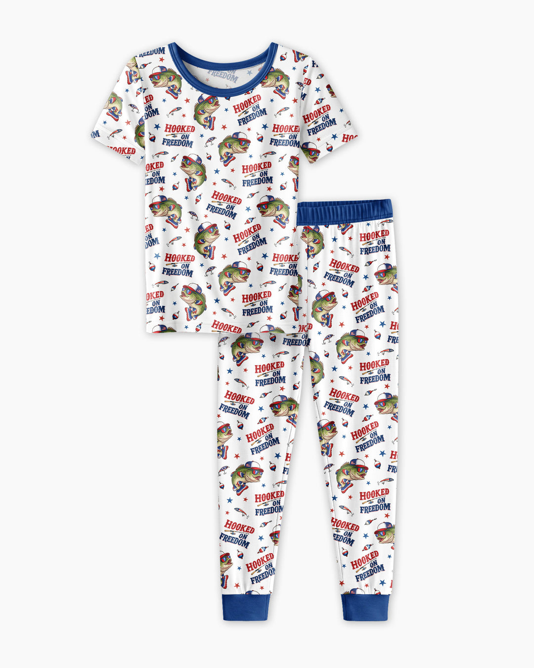 Hooked On Freedom Bamboo Two Piece Short Sleeve Pajama Set