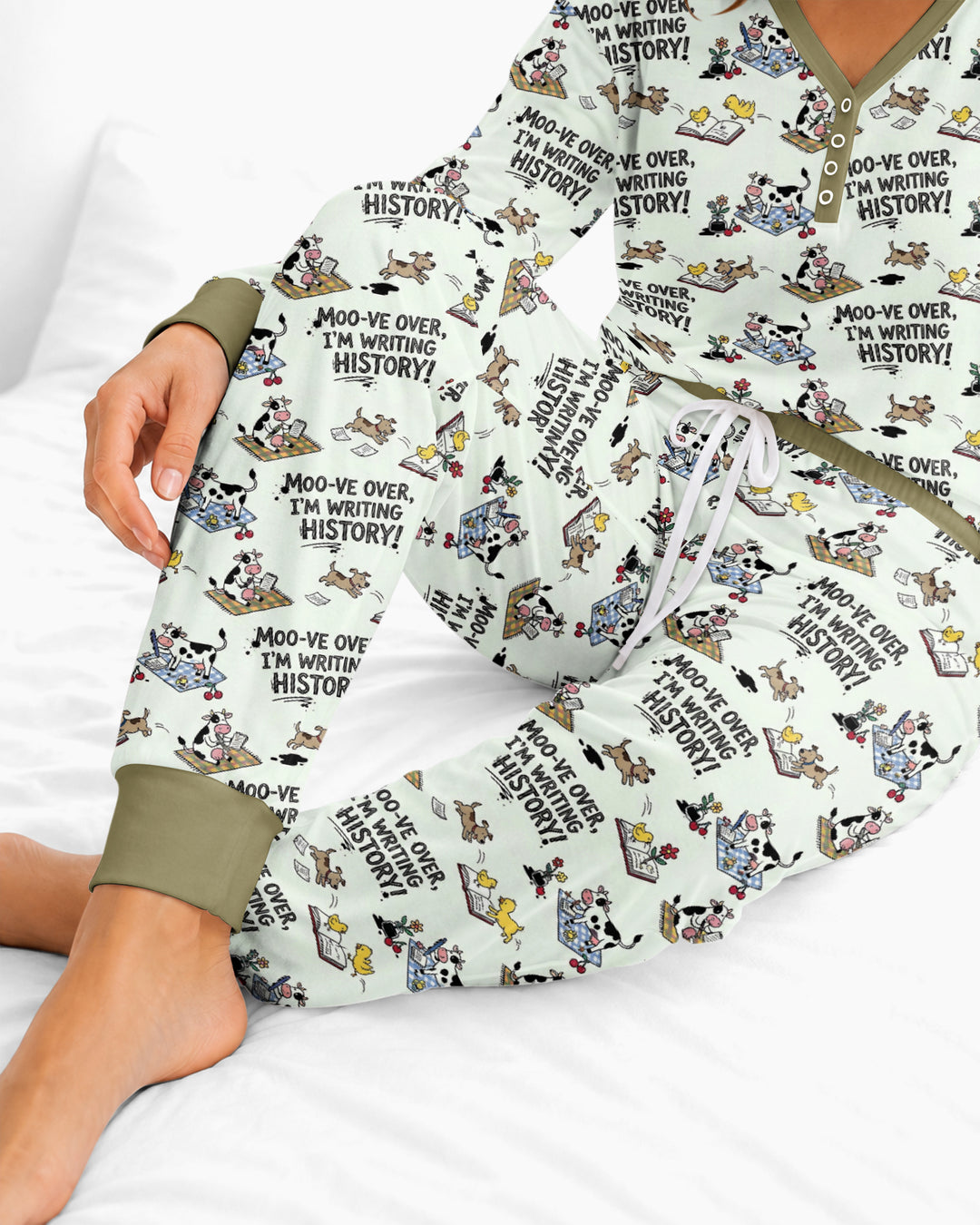 Writing Moo History Bamboo Women Pajama Set