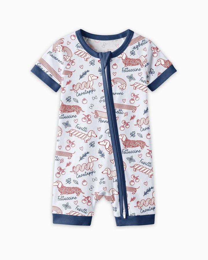 Funny Dachshund Pasta Pups Bamboo Shorty Zippy