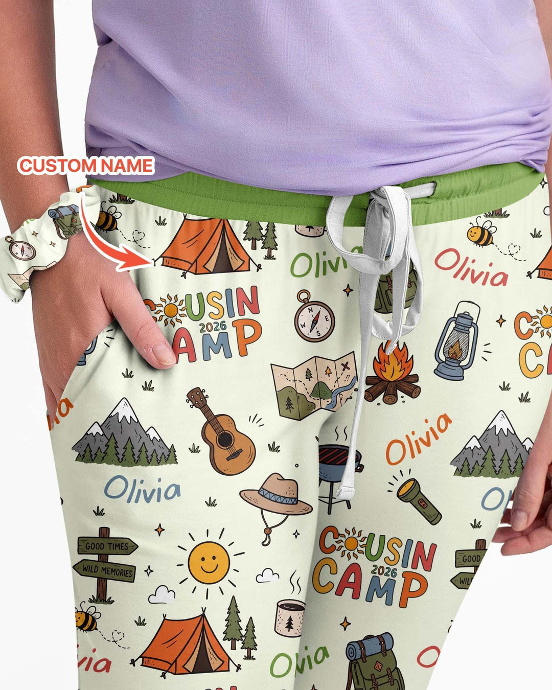 Plantilla de conjunto de pijama de mujer de bambú