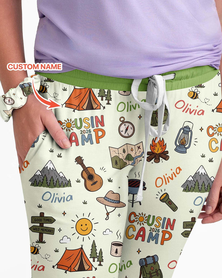 Plantilla de conjunto de pijama de mujer de bambú