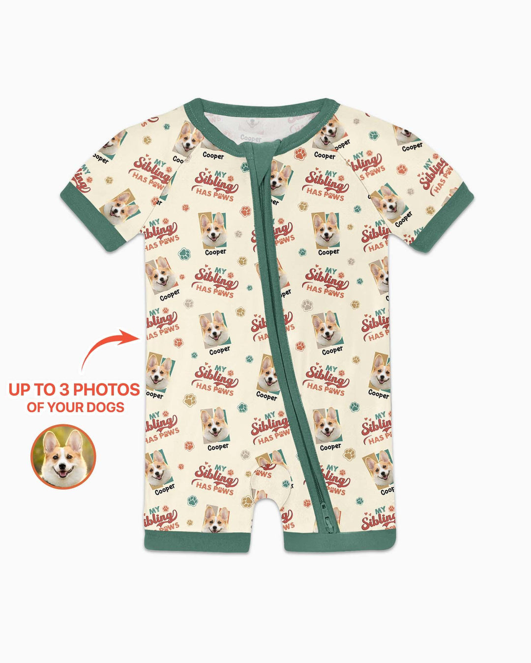 Custom Dog Photos "My Siblings Have Paws" Bamboo Shorty Zippy