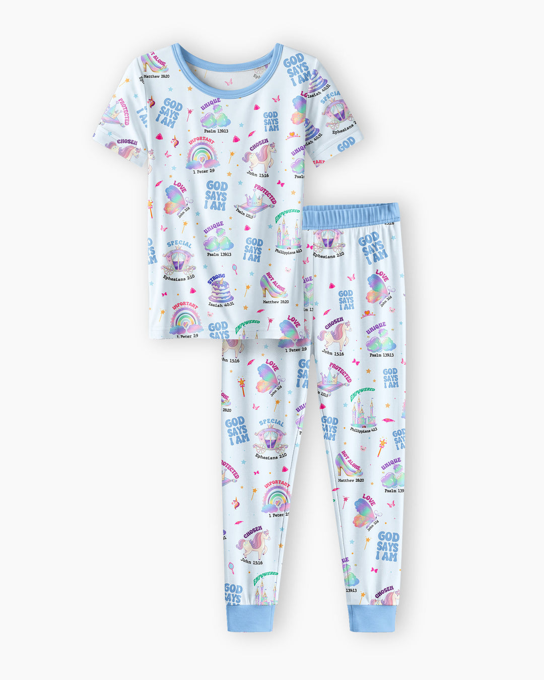 God Says I Am Girl Bamboo Two Piece Short Sleeve Pajama Set