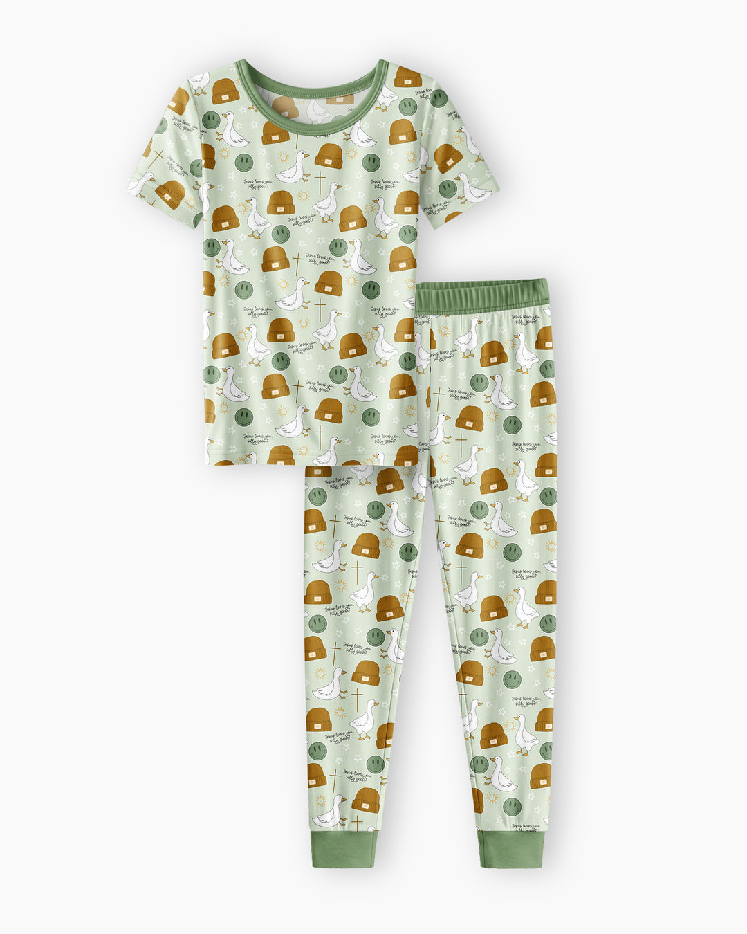 Conjunto de pijama de dos piezas de manga corta de bambú