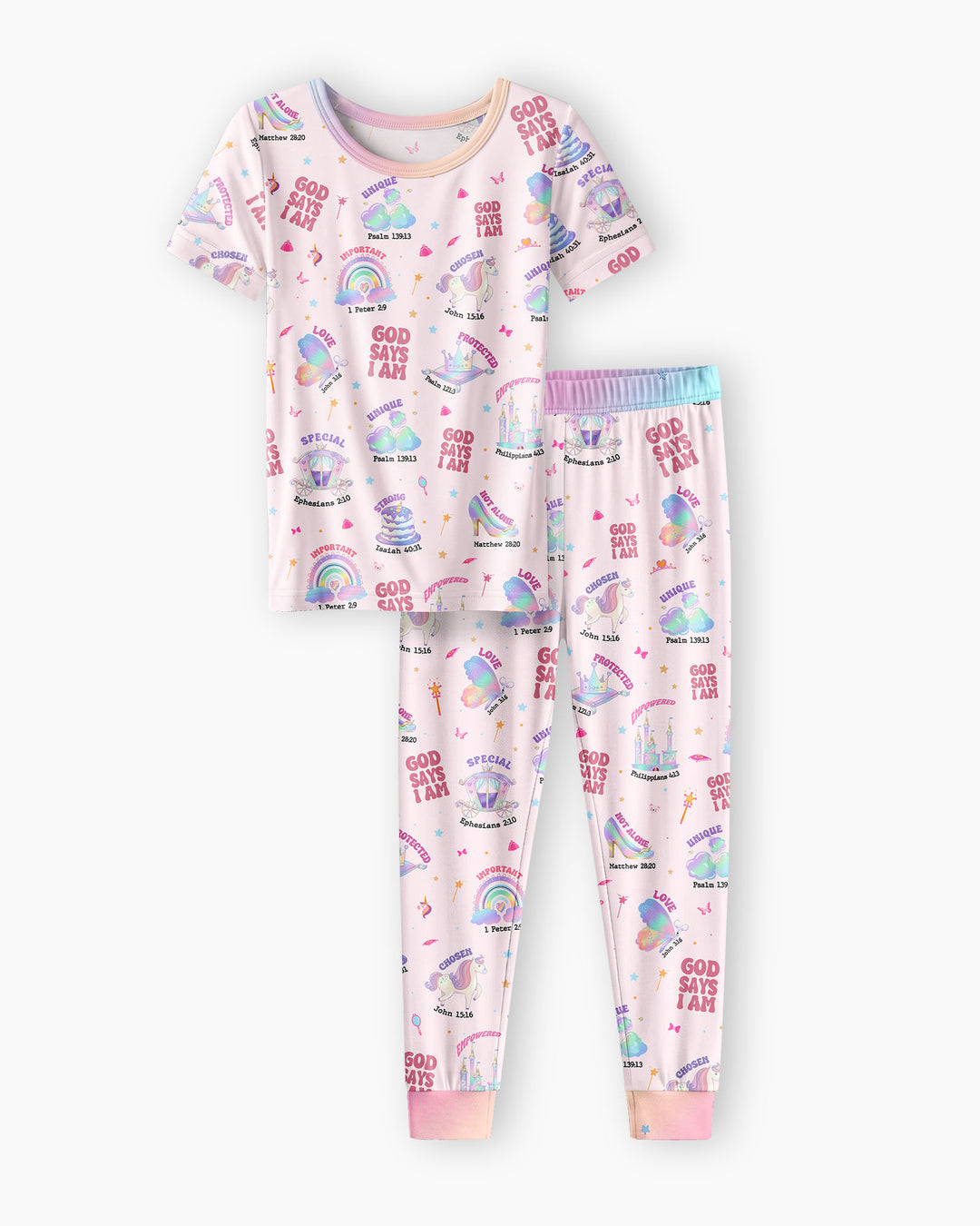 God Says I Am Girl Bamboo Two Piece Short Sleeve Pajama Set