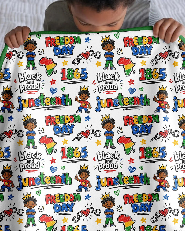 Juneteenth Black and Proud Bamboo Blanket
