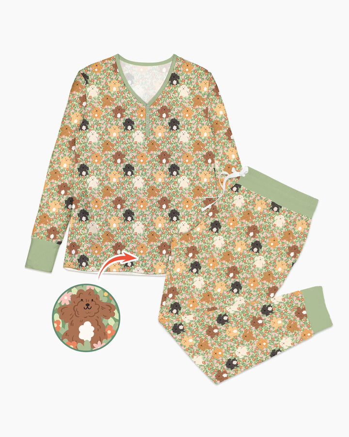 Puppy Garden Family Matching Bamboo Women Pajama Set