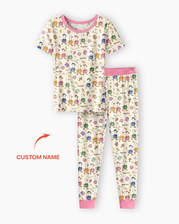 Psalm 23:6 Matching Family Bamboo Two Piece Short Sleeve Pajama Set