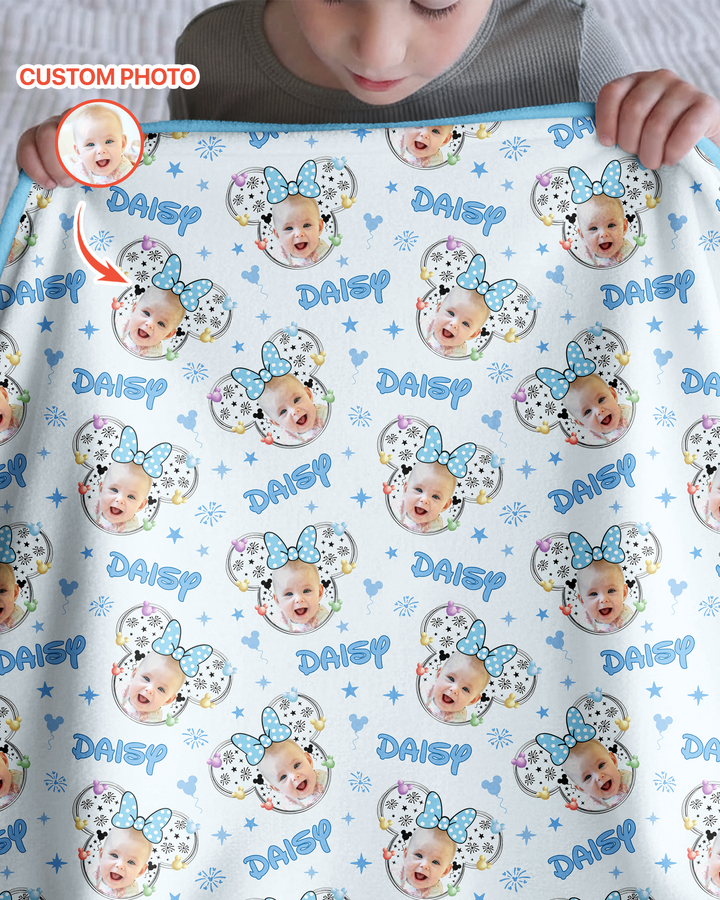 Custom Photo Little Princess Bamboo Blanket